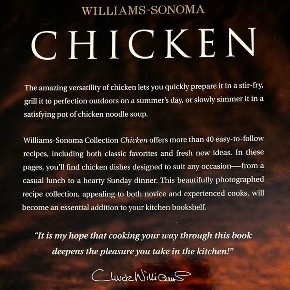 SOLD✨2/$30,3/$40✨ Williams-Sonoma Cook Book Collection Hard Cover "CHICKEN" - Picture 3 of 10